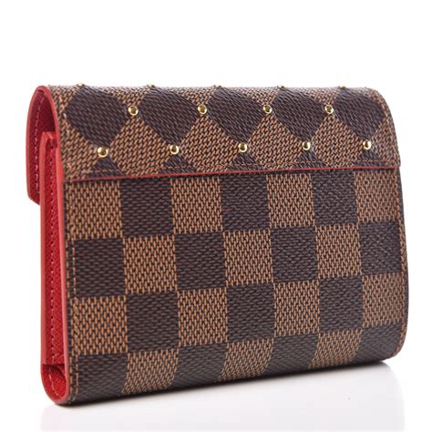 lv damier ebene wallet 2013|LOUIS VUITTON Damier Ebene Clemence Wallet Rose.